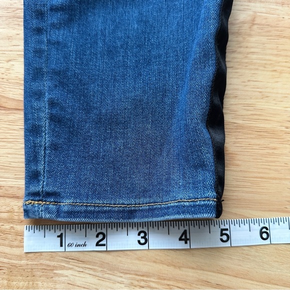 L’Agence - Margot Neptune Blue High-Rise Skinny Jeans with Black Tuxedo Stripe - Picture 8 of 11